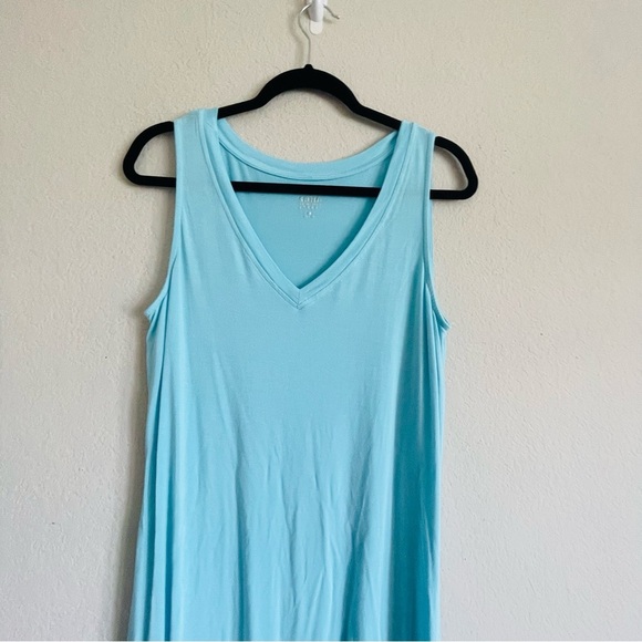 Soho New York Company Blue Sleeveless V-Neck Sundress maxi Large casual summer - Picture 3 of 10